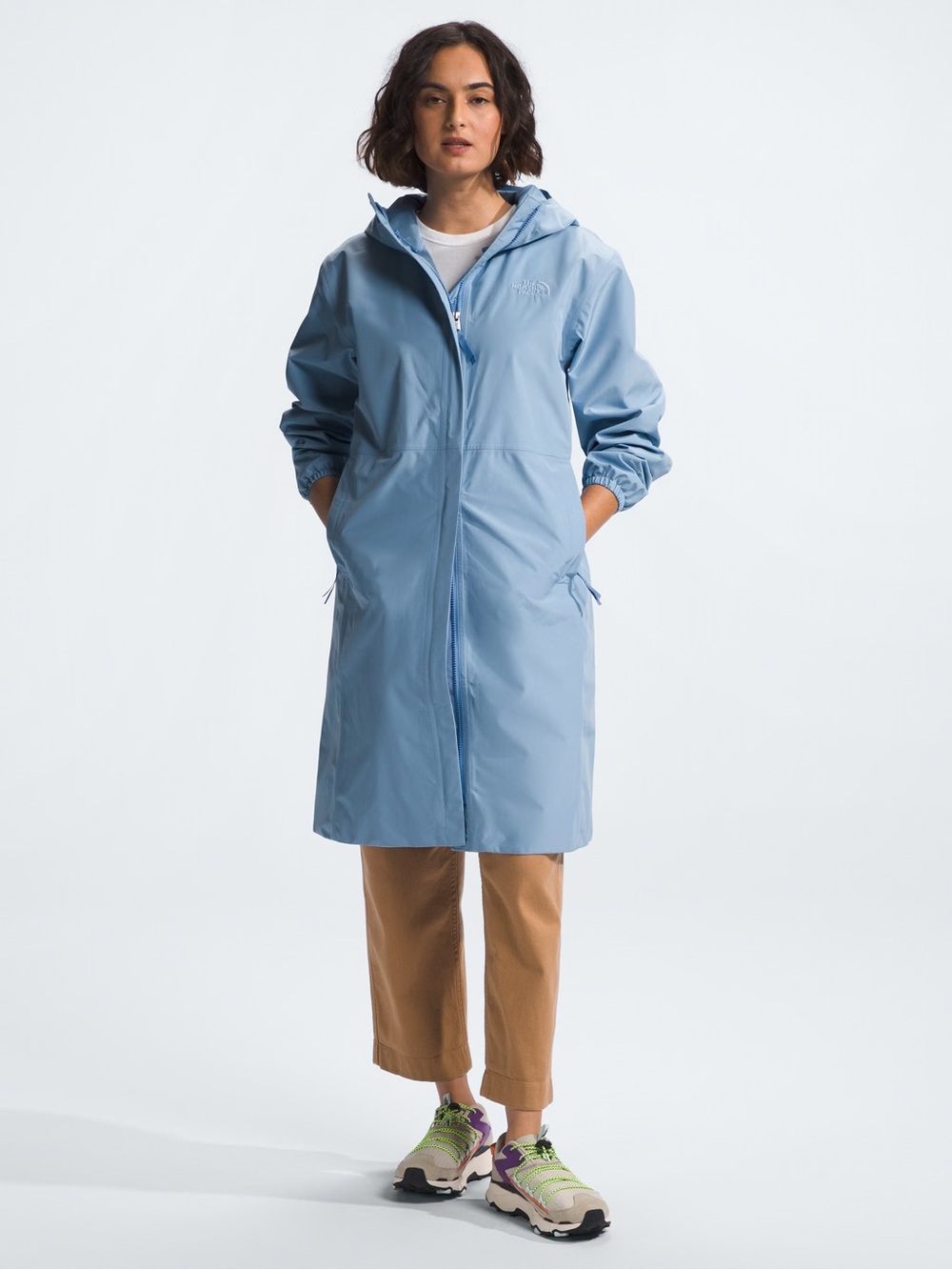 North Face long raincoat -barely worn